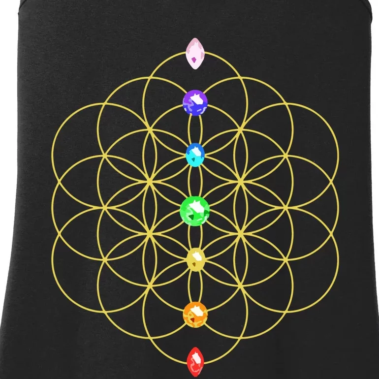 Flower Of Life 7 Chakras Sacred Geometry Yoga Meditation Hoodie Ladies Essential Tank