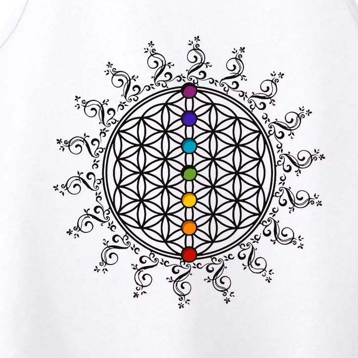 Flower Of Life Sacred Geometry Yoga Chakras Meditation Performance Tank