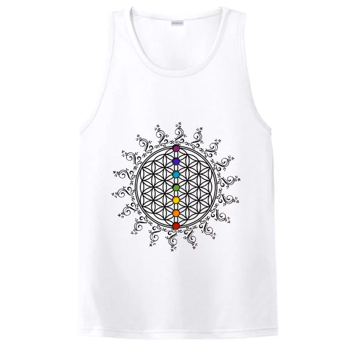 Flower Of Life Sacred Geometry Yoga Chakras Meditation Performance Tank