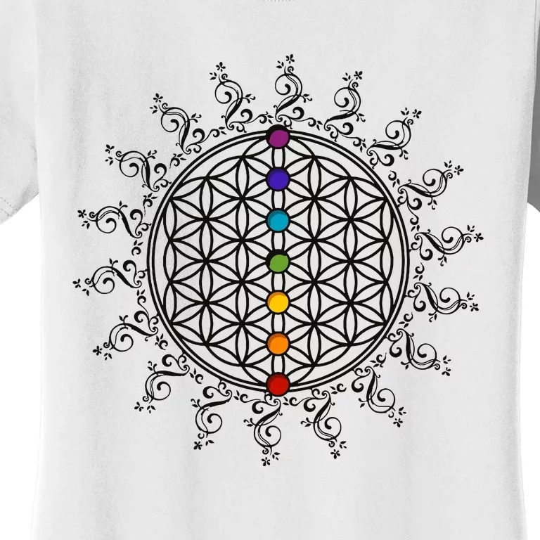 Flower Of Life Sacred Geometry Yoga Chakras Meditation Women's T-Shirt