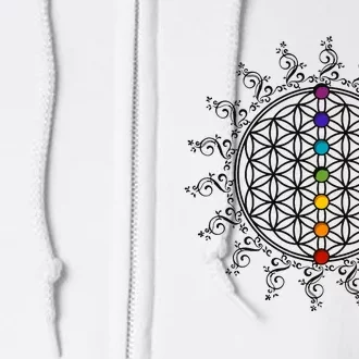 Flower Of Life Sacred Geometry Yoga Chakras Meditation Full Zip Hoodie