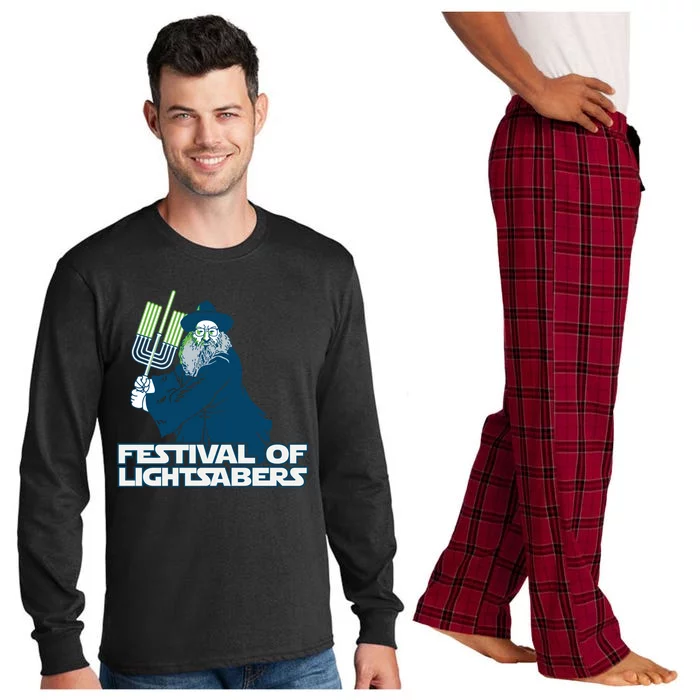 Festival Of Lightsabers Jewish Star Long Sleeve Pajama Set