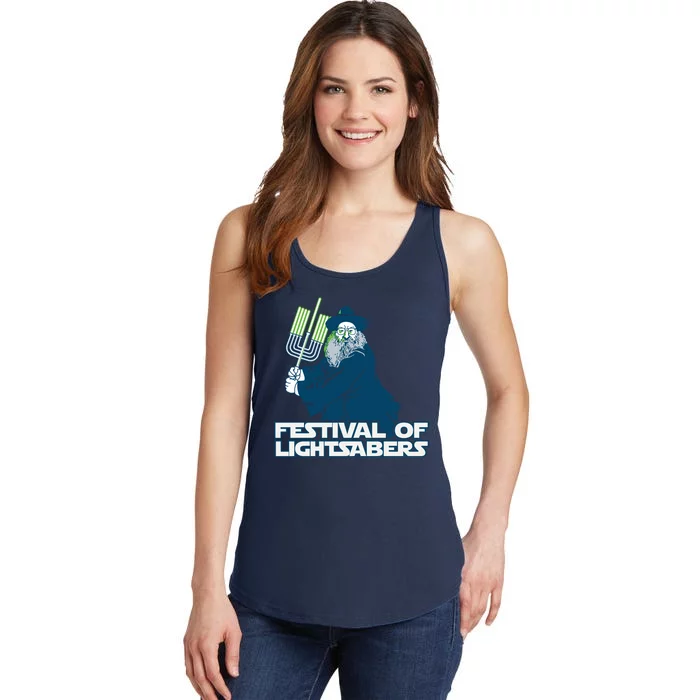 Festival Of Lightsabers Jewish Star Ladies Essential Tank