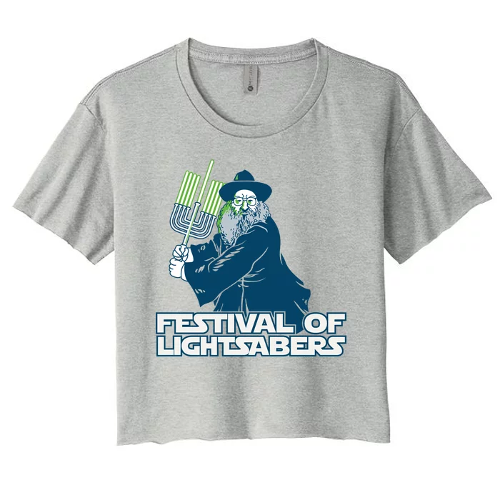 Festival Of Lightsabers Jewish Star Women's Crop Top Tee