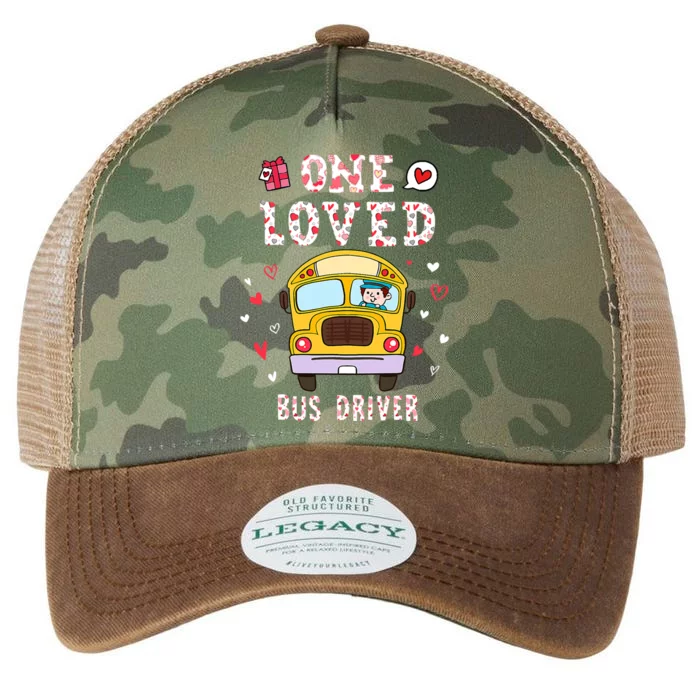 Funny One Loved Bus Driver Valentines Day School Gift Legacy Tie Dye Trucker Hat