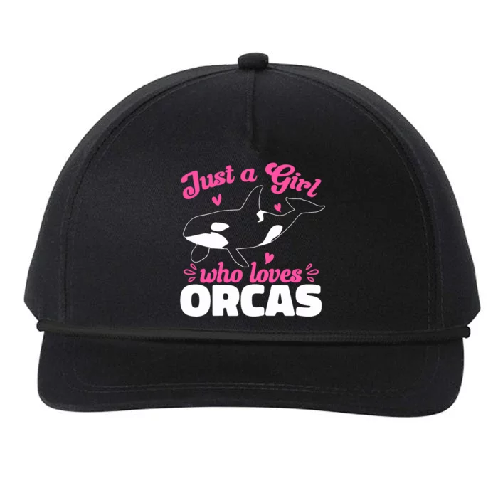 Funny Orca Lovers Just A Girl Who Loves Orcas Whales Snapback Five-Panel Rope Hat