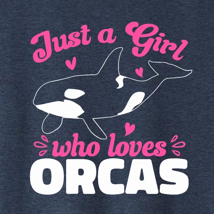 Funny Orca Lovers Just A Girl Who Loves Orcas Whales Women's Crop Top Tee