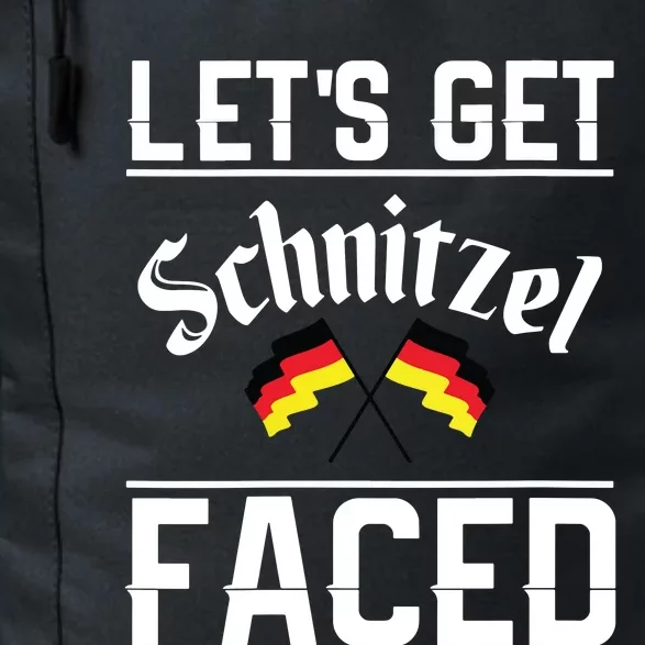 Funny Oktoberfest Lets Get Schnitzel Faced German Flag Daily Commute Backpack