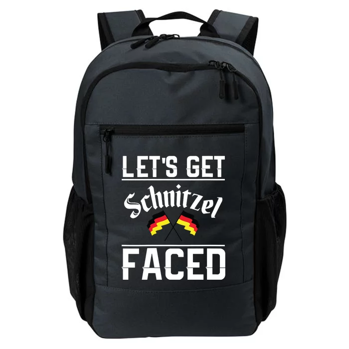 Funny Oktoberfest Lets Get Schnitzel Faced German Flag Daily Commute Backpack