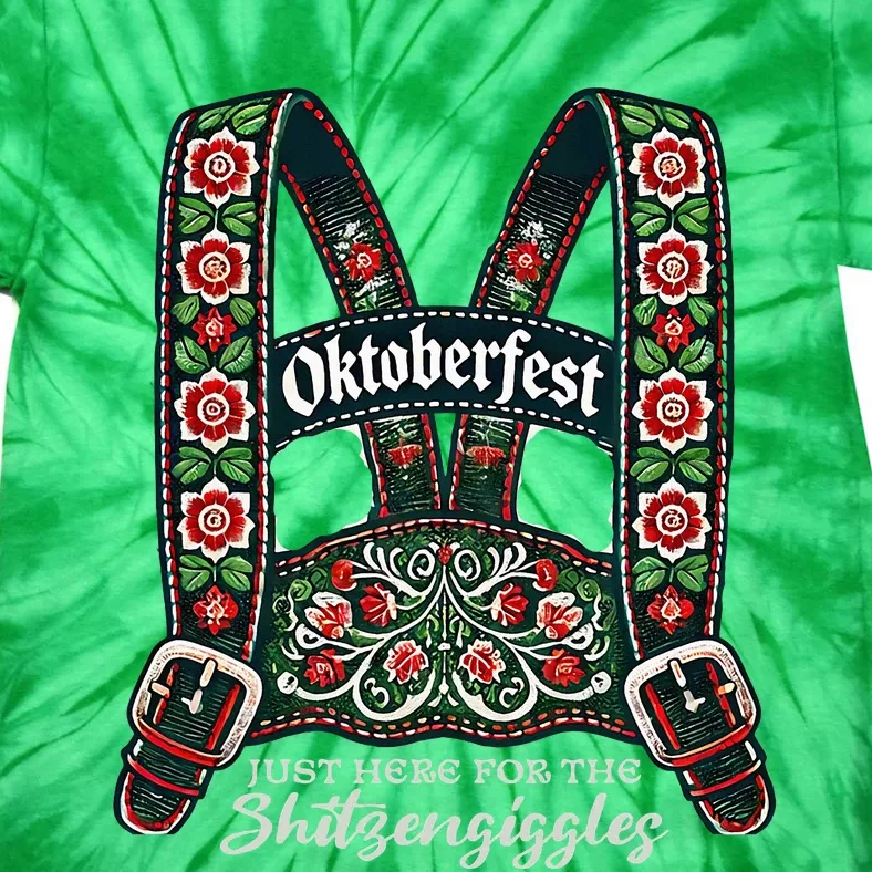 Funny Oktoberfest Lederhosen Tie-Dye T-Shirt