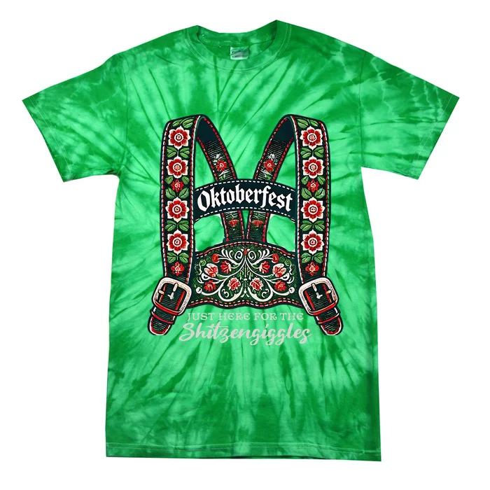 Funny Oktoberfest Lederhosen Tie-Dye T-Shirt