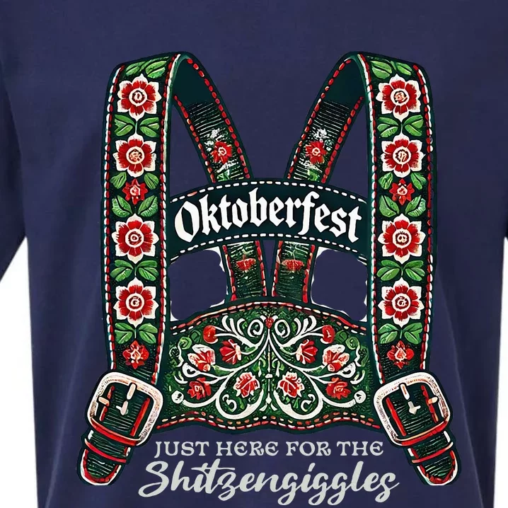 Funny Oktoberfest Lederhosen Sueded Cloud Jersey T-Shirt