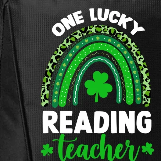 Funny One Lucky Reading Teacher Rainbow St Patricks Day Gift City Backpack