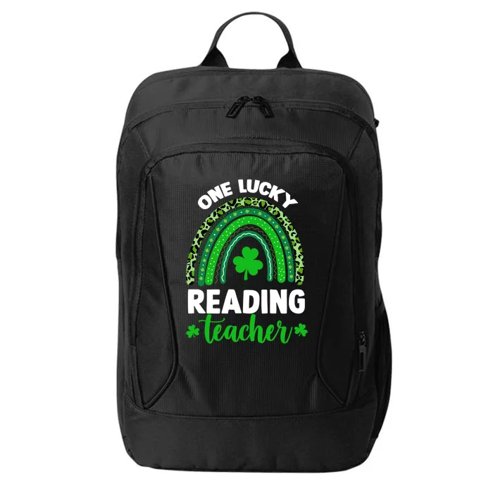 Funny One Lucky Reading Teacher Rainbow St Patricks Day Gift City Backpack