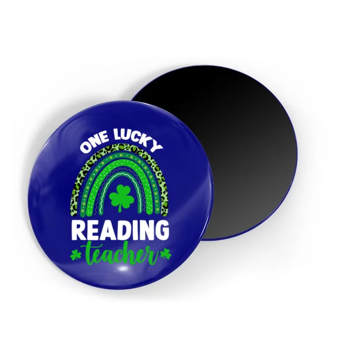 Funny One Lucky Reading Teacher Rainbow St Patricks Day Gift Magnet