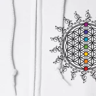 Flower Of Life Sacred Geometry Yoga Chakras Meditation Full Zip Hoodie