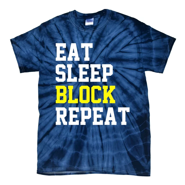 football offensive lineman funny Eat sleep Block repeat Premium Tie-Dye T-Shirt