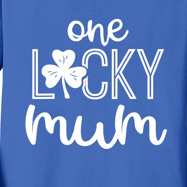 Funny One Lucky Mum St Patricks Day Gift Gift Kids Long Sleeve Shirt