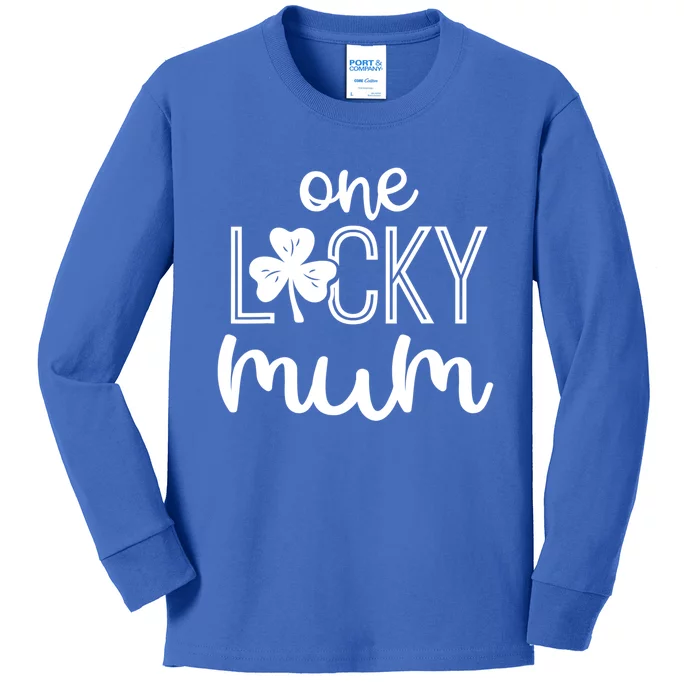 Funny One Lucky Mum St Patricks Day Gift Gift Kids Long Sleeve Shirt