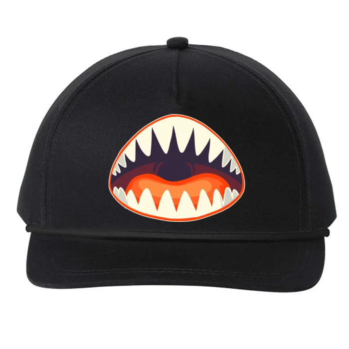 Funny Open Mouth Shark Attack Snapback Five-Panel Rope Hat