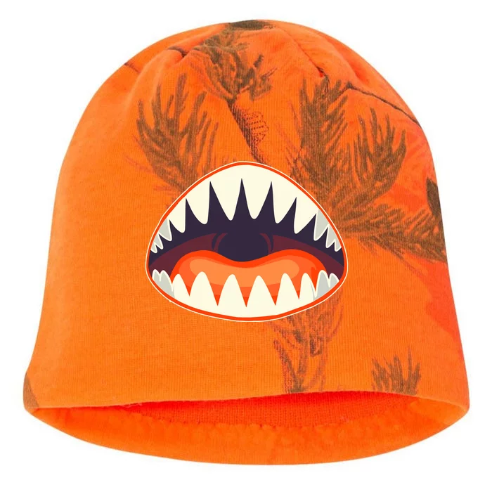 Funny Open Mouth Shark Attack Kati - Camo Knit Beanie