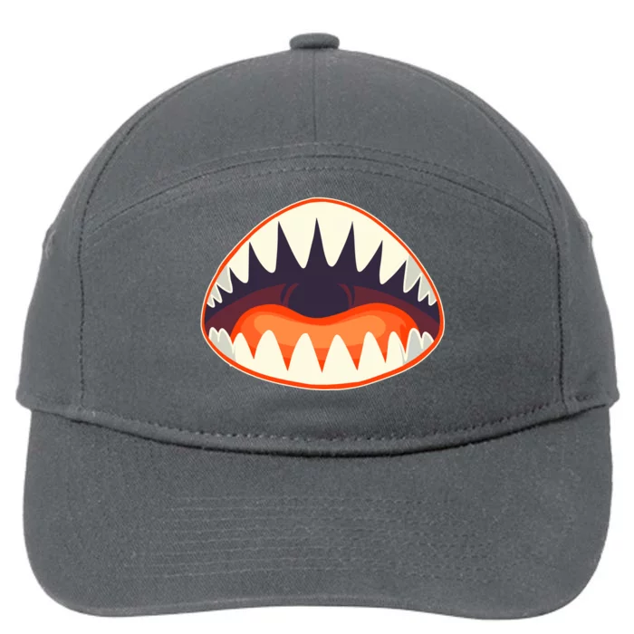 Funny Open Mouth Shark Attack 7-Panel Snapback Hat