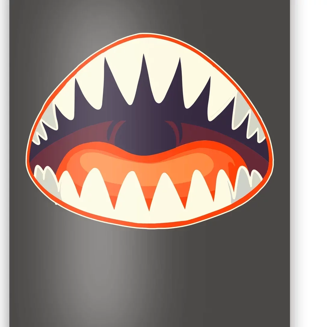 Funny Open Mouth Shark Attack Poster