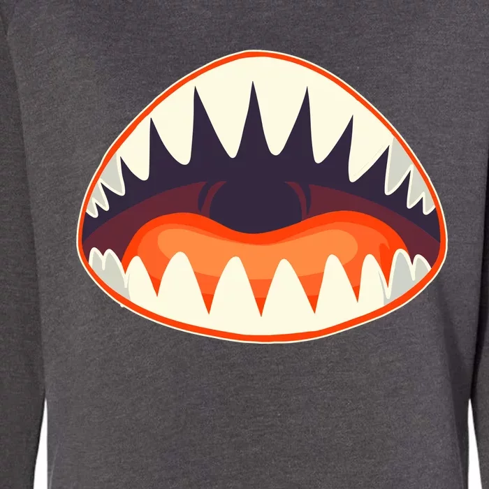 Funny Open Mouth Shark Attack Womens California Wash Sweatshirt