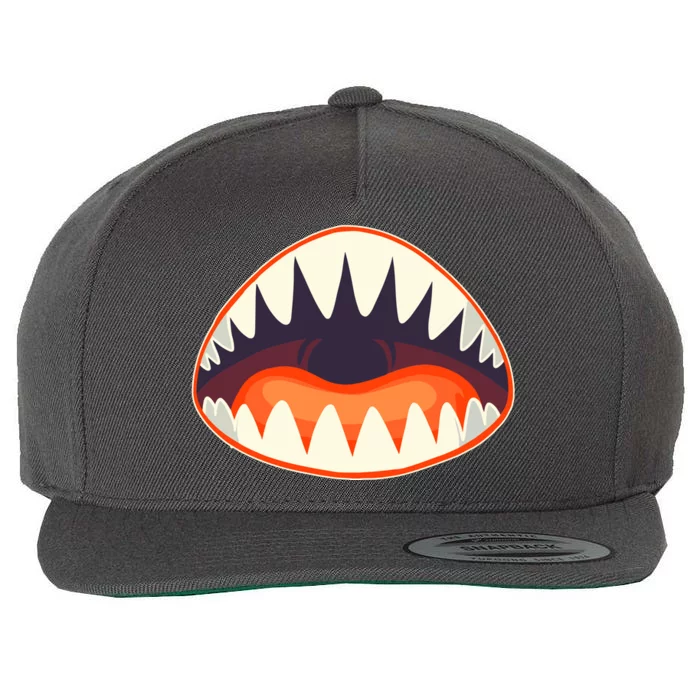 Funny Open Mouth Shark Attack Wool Snapback Cap