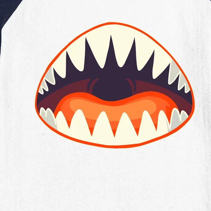 Funny Open Mouth Shark Attack Baseball Sleeve Shirt