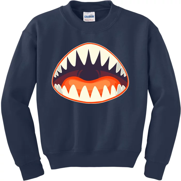 Funny Open Mouth Shark Attack Kids Sweatshirt