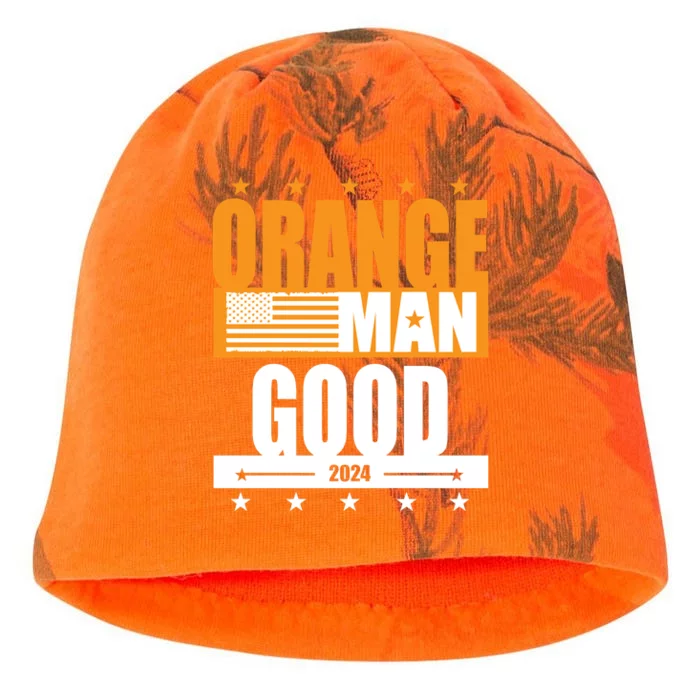 Funny Orange Man Good Meme Funny Patriotic American Meme Patriotic Shirt Kati - Camo Knit Beanie