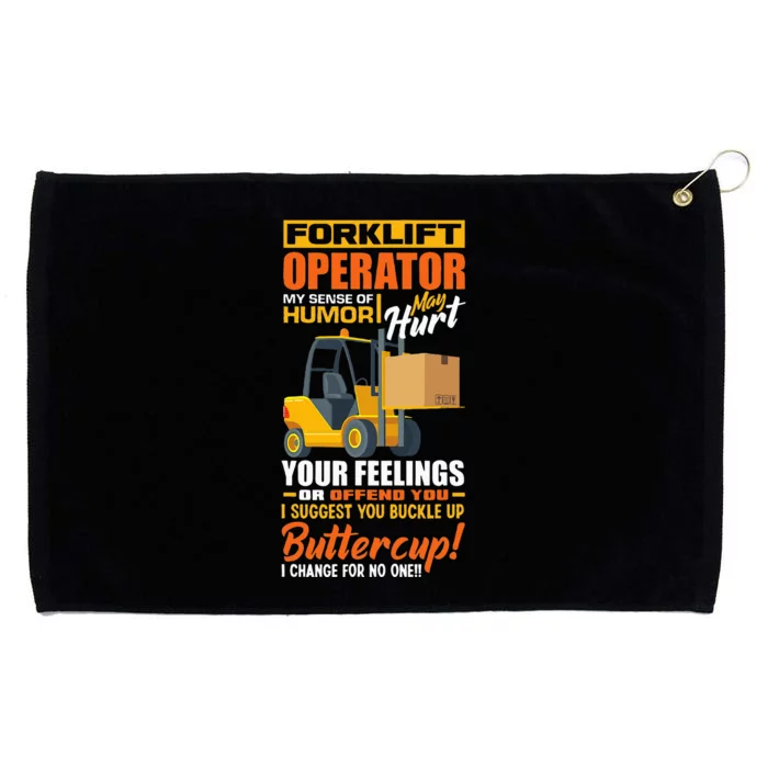 Forklift Operator My Sense Of Humor Funny Forklift Driver Grommeted Golf Towel