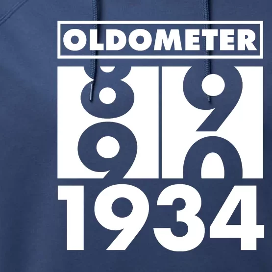 Funny Oldometer Made In 1934 90th Birthday Performance Fleece Hoodie