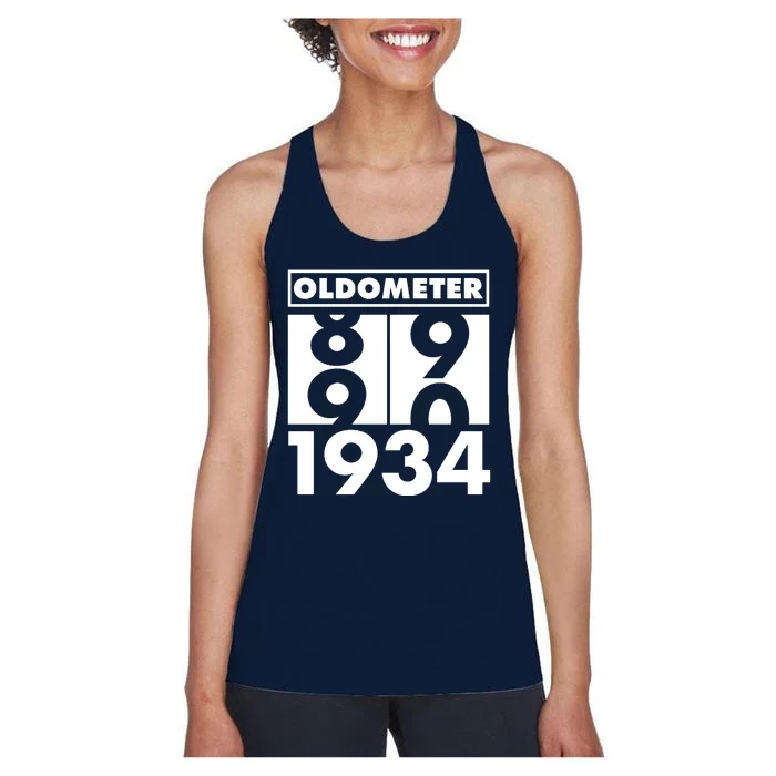 Funny Oldometer Made In 1934 90th Birthday Women's Racerback Tank