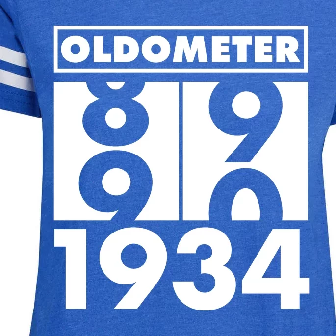 Funny Oldometer Made In 1934 90th Birthday Enza Ladies Jersey Football T-Shirt