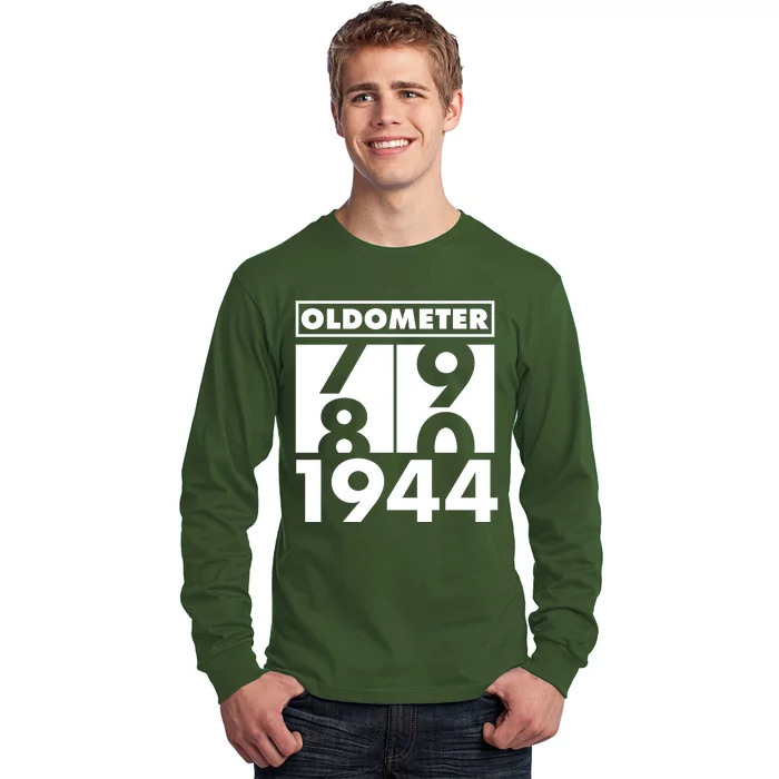 Funny Oldometer Made In 1944 80th Birthday Long Sleeve Shirt