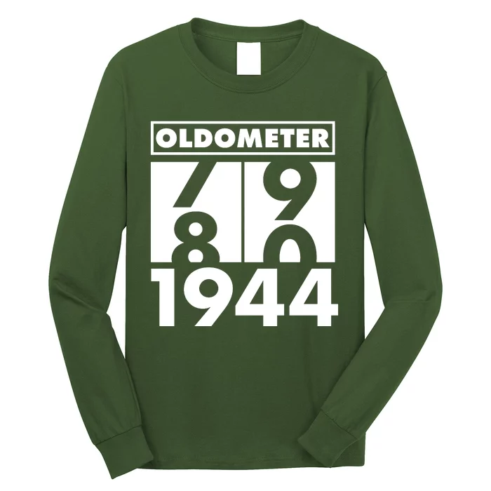 Funny Oldometer Made In 1944 80th Birthday Long Sleeve Shirt