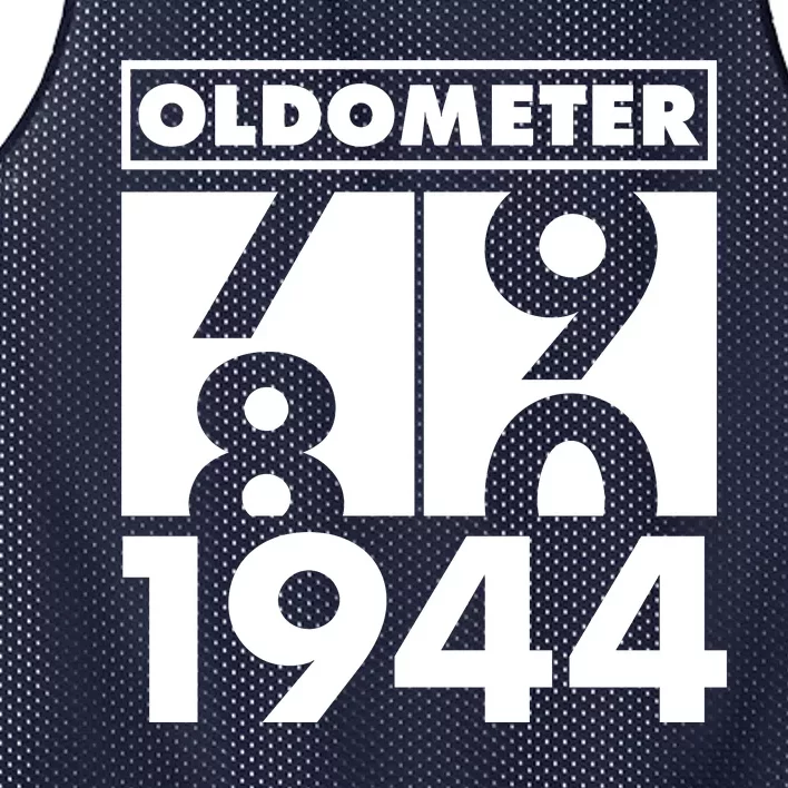 Funny Oldometer Made In 1944 80th Birthday Mesh Reversible Basketball Jersey Tank