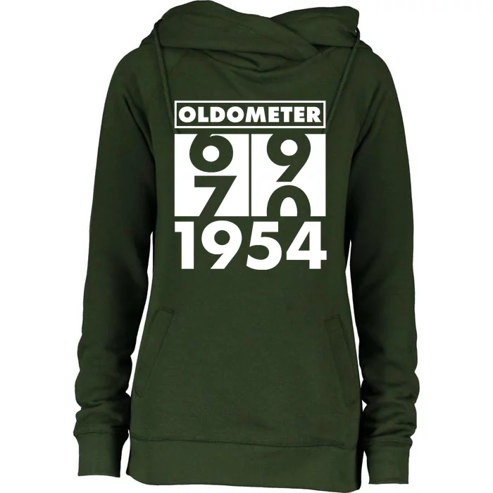 Funny Oldometer Made In 1954 70th Birthday Womens Funnel Neck Pullover Hood