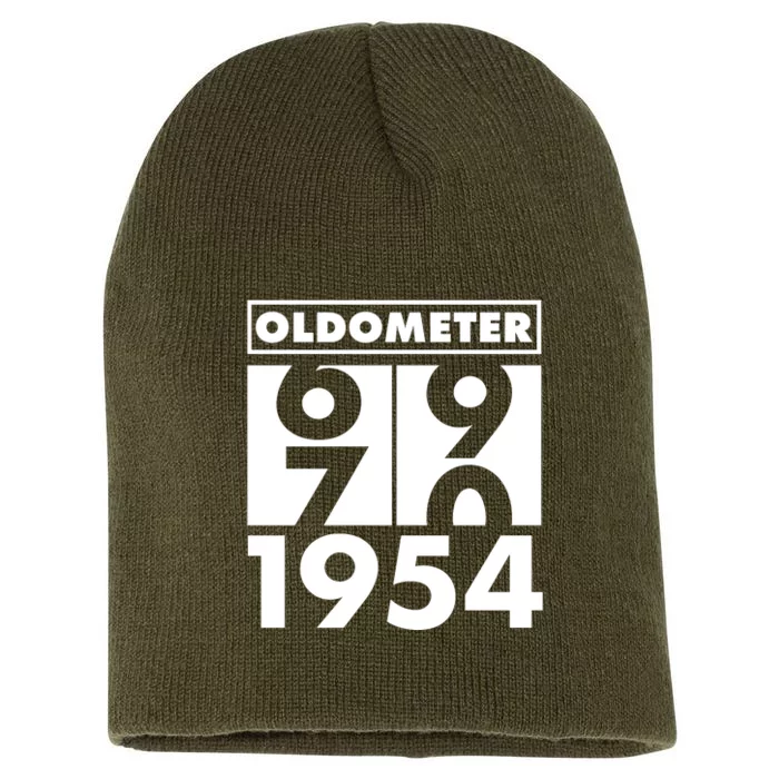 Funny Oldometer Made In 1954 70th Birthday Short Acrylic Beanie