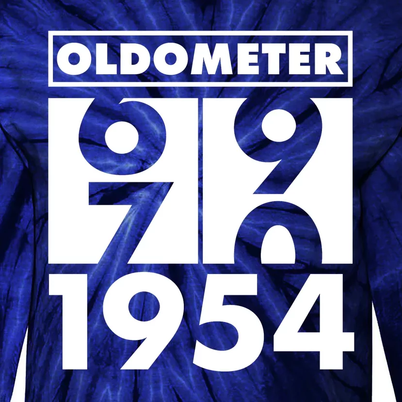 Funny Oldometer Made In 1954 70th Birthday Tie-Dye Long Sleeve Shirt