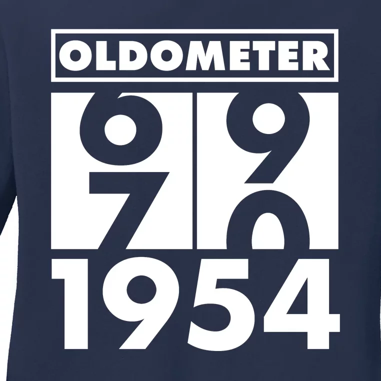 Funny Oldometer Made In 1954 70th Birthday Ladies Long Sleeve Shirt