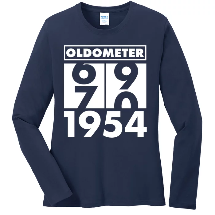 Funny Oldometer Made In 1954 70th Birthday Ladies Long Sleeve Shirt