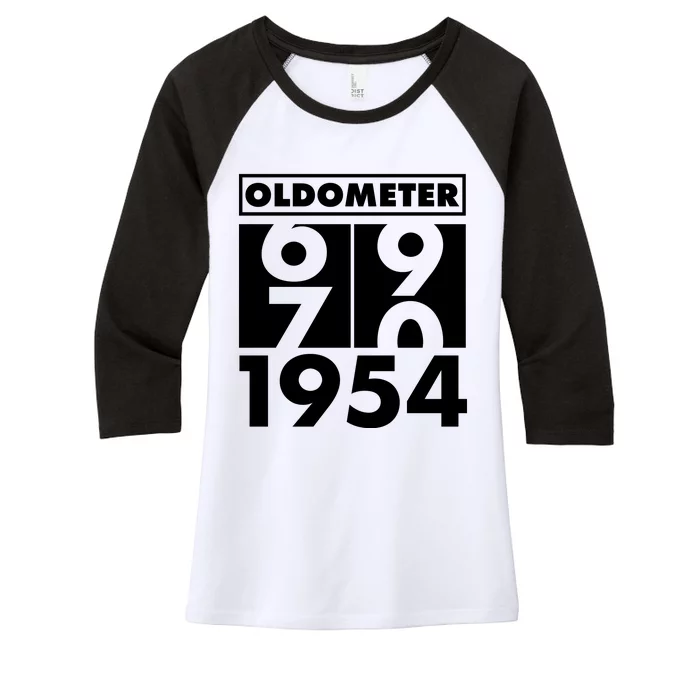 Funny Oldometer Made In 1954 70th Birthday Women's Tri-Blend 3/4-Sleeve Raglan Shirt