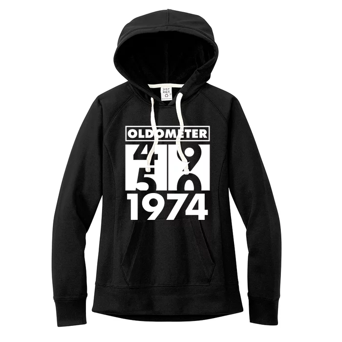 Funny Oldometer Made In 1974 50th Birthday Women's Fleece Hoodie