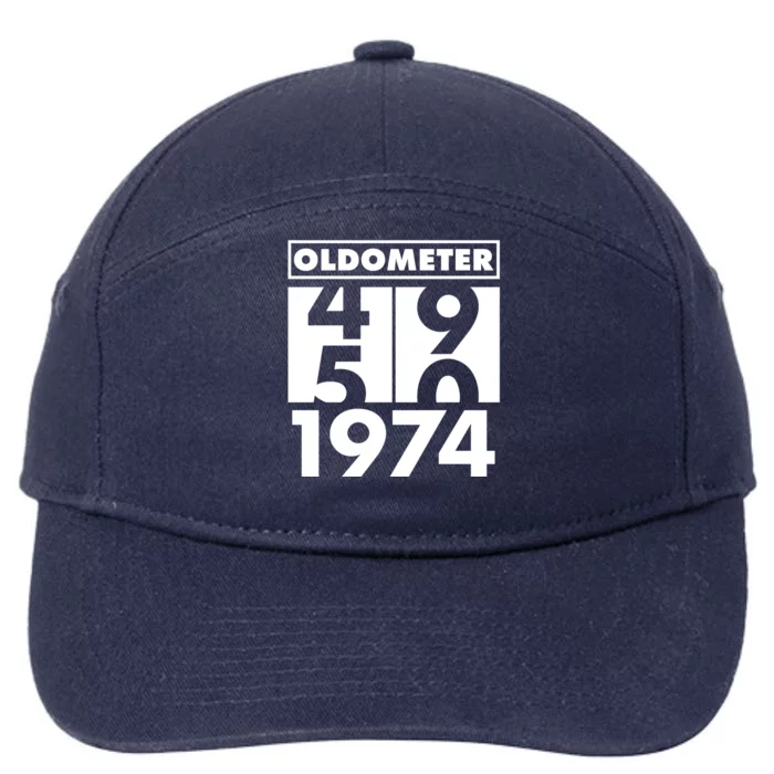 Funny Oldometer Made In 1974 50th Birthday 7-Panel Snapback Hat