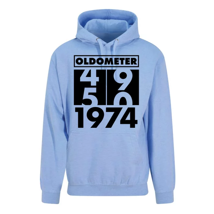 Funny Oldometer Made In 1974 50th Birthday Unisex Surf Hoodie