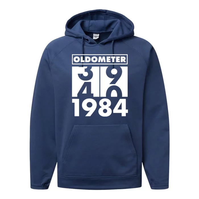 Funny Oldometer Made In 1984 40th Birthday Performance Fleece Hoodie