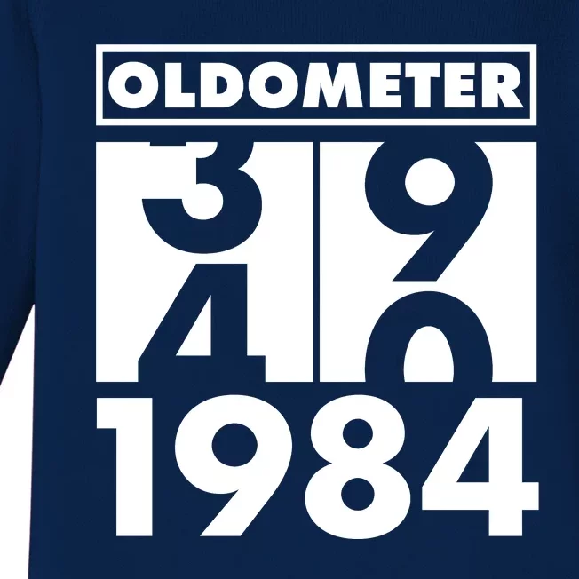 Funny Oldometer Made In 1984 40th Birthday Baby Long Sleeve Bodysuit